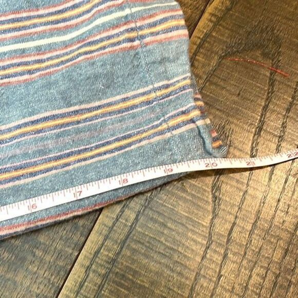 Madewell Tall Side-Button Huston Pull-On Crop Pants in Rainbow Stripe Size XS - Picture 12 of 13